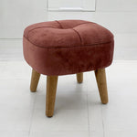 Velvet Pink Stool Compact Cushioned Footrest - MSL - Home Symphony