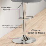 Neo Neo Set of Two Dark Grey Leather Bar Stools - Bar Stool