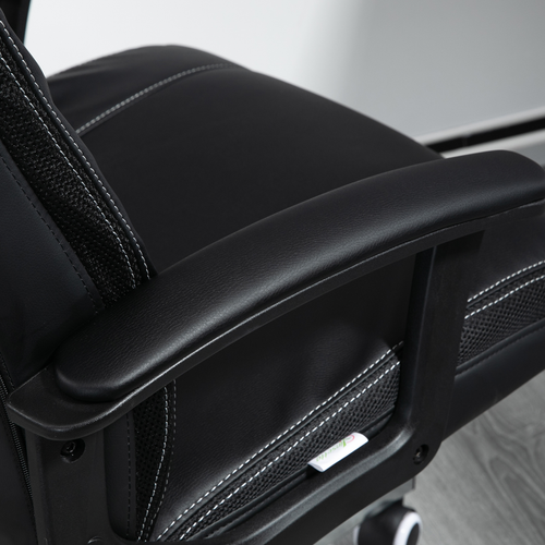 Vinsetto Massage Office Chair PU Leather Computer Chair w/ Tilt Function Black features sleek design and comfort for any workspace.