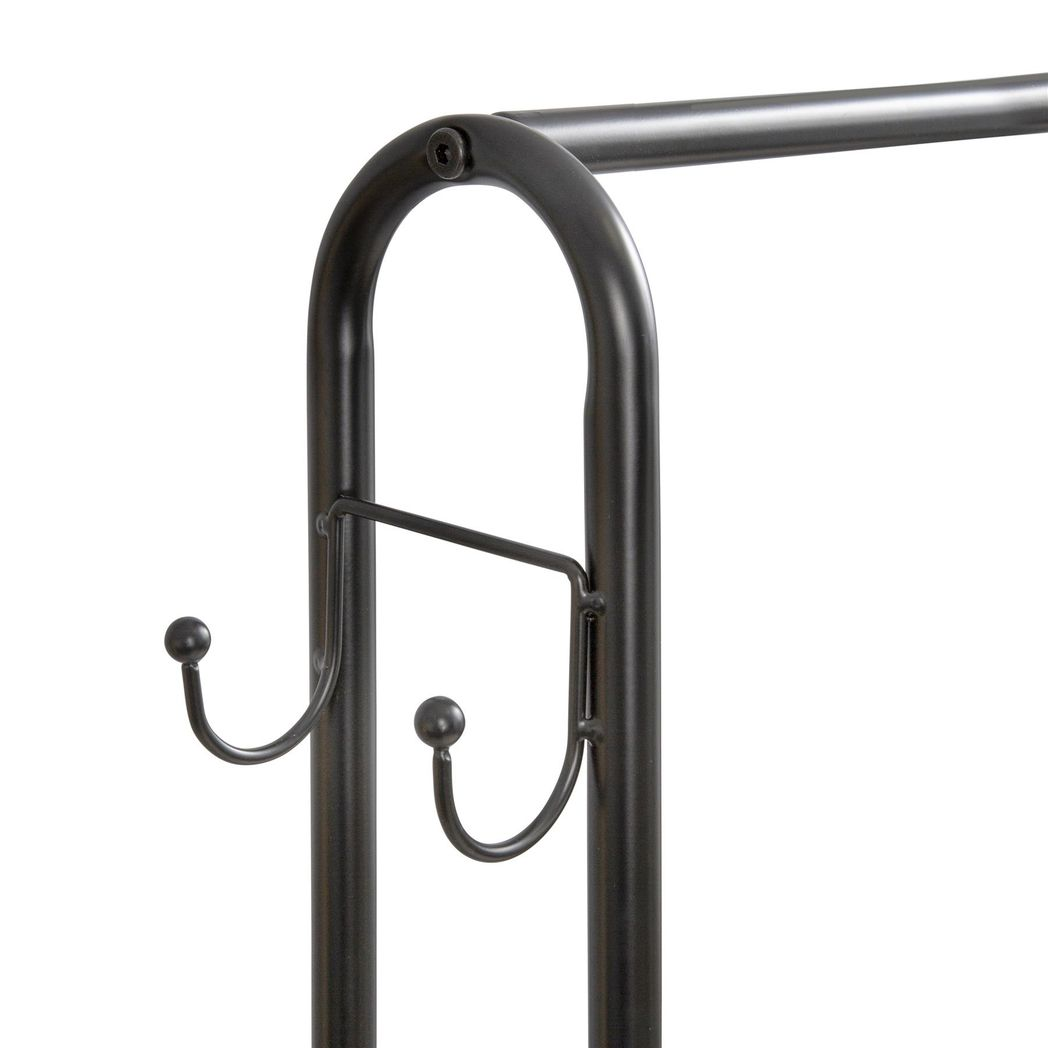 Sturdy Black Clothes Rail Two Shelves Powder Coated For Home - House of Home - Home Symphony