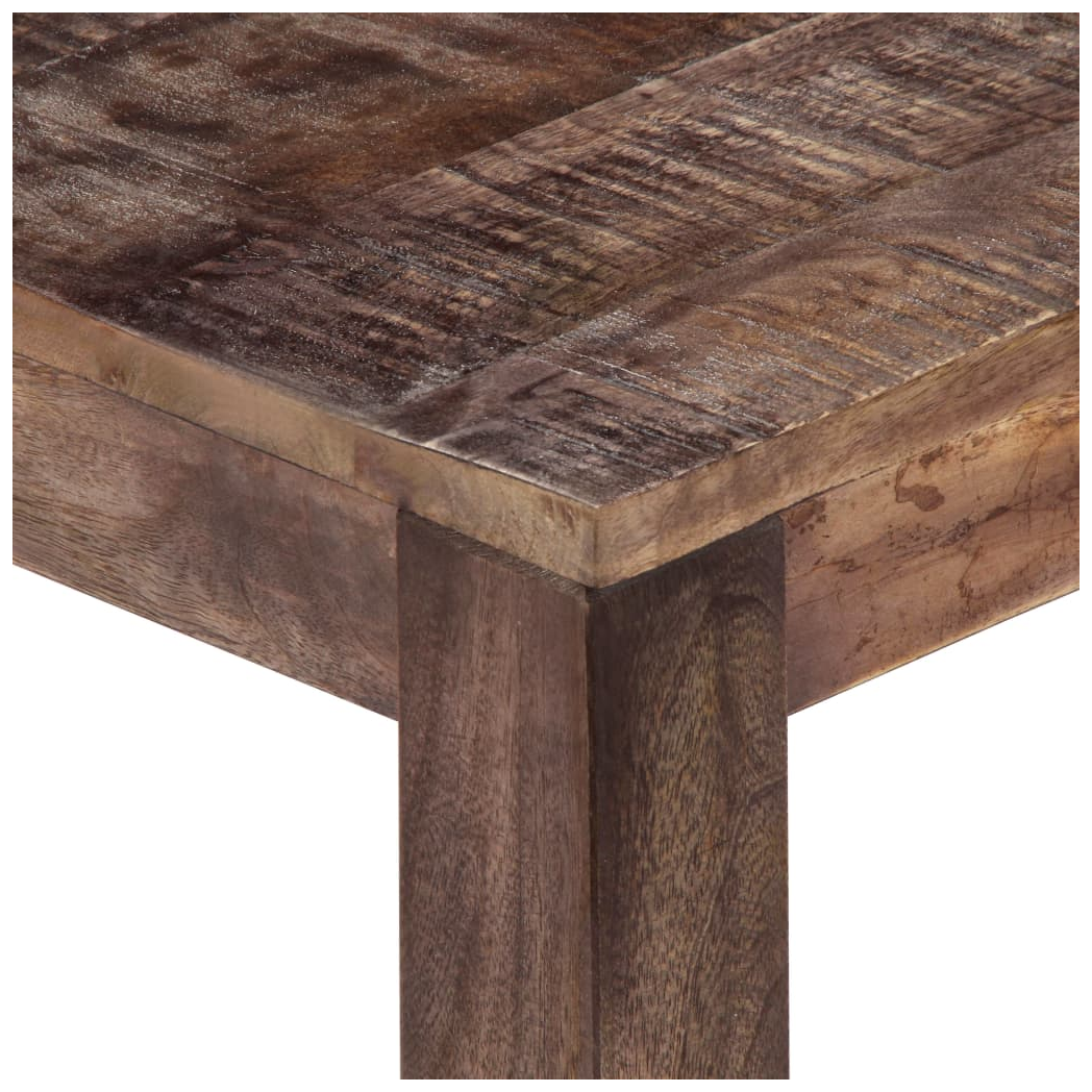Rustic Mango Wood Coffee Table 50x50x35 Cm Solid Top Ideal for Living Room Decor