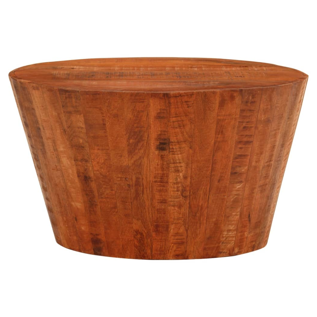 vidaXL Coffee Table Diameter 52 cm Height 30 cm Solid Mango Wood Rustic Centerpiece For Living Room