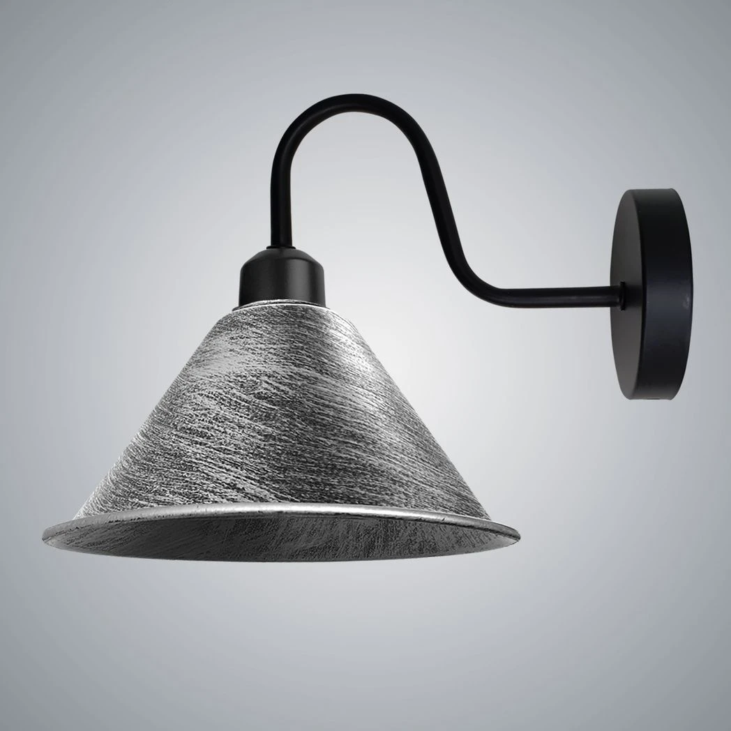 Un-branded Brushed Silver Wall Light Cone Shade E27 Dimmable Hallway - Wall Lights