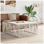 VidaXL Coffee Table 100x100x50 cm Stainless Steel And Glass Tempered Top Modern Centerpiece For Living Rooms by vidaXL