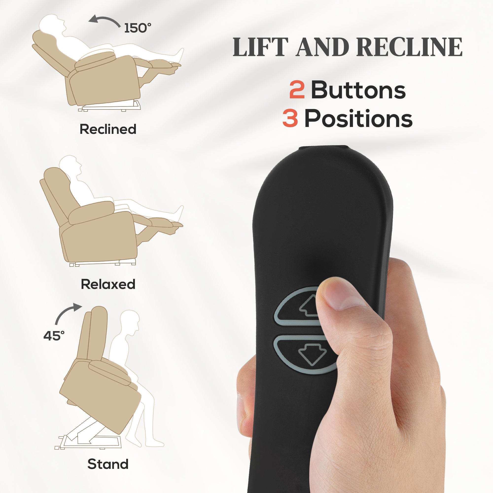 HOMCOM Power Lift Recliner Armchair with Wingback, Button Tufted, Beige - Home Symphony