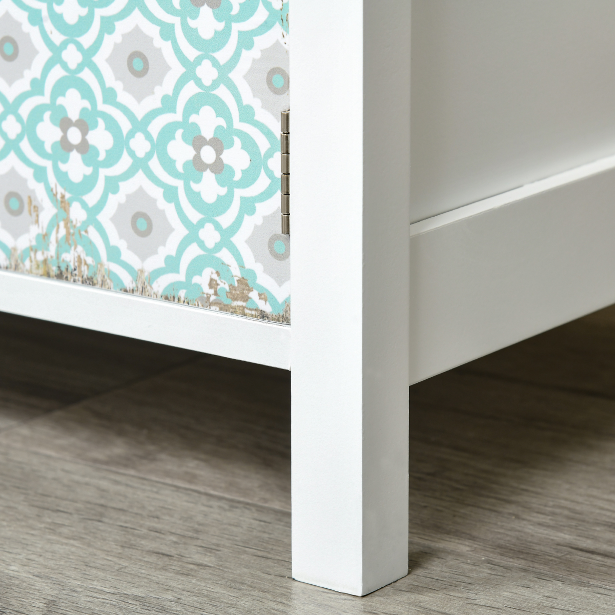 Boho Chic Storage Chest Compact Two Drawers And Three Cabinets Colorful Pattern Panels For Any Room - HOMCOM - Home Symphony