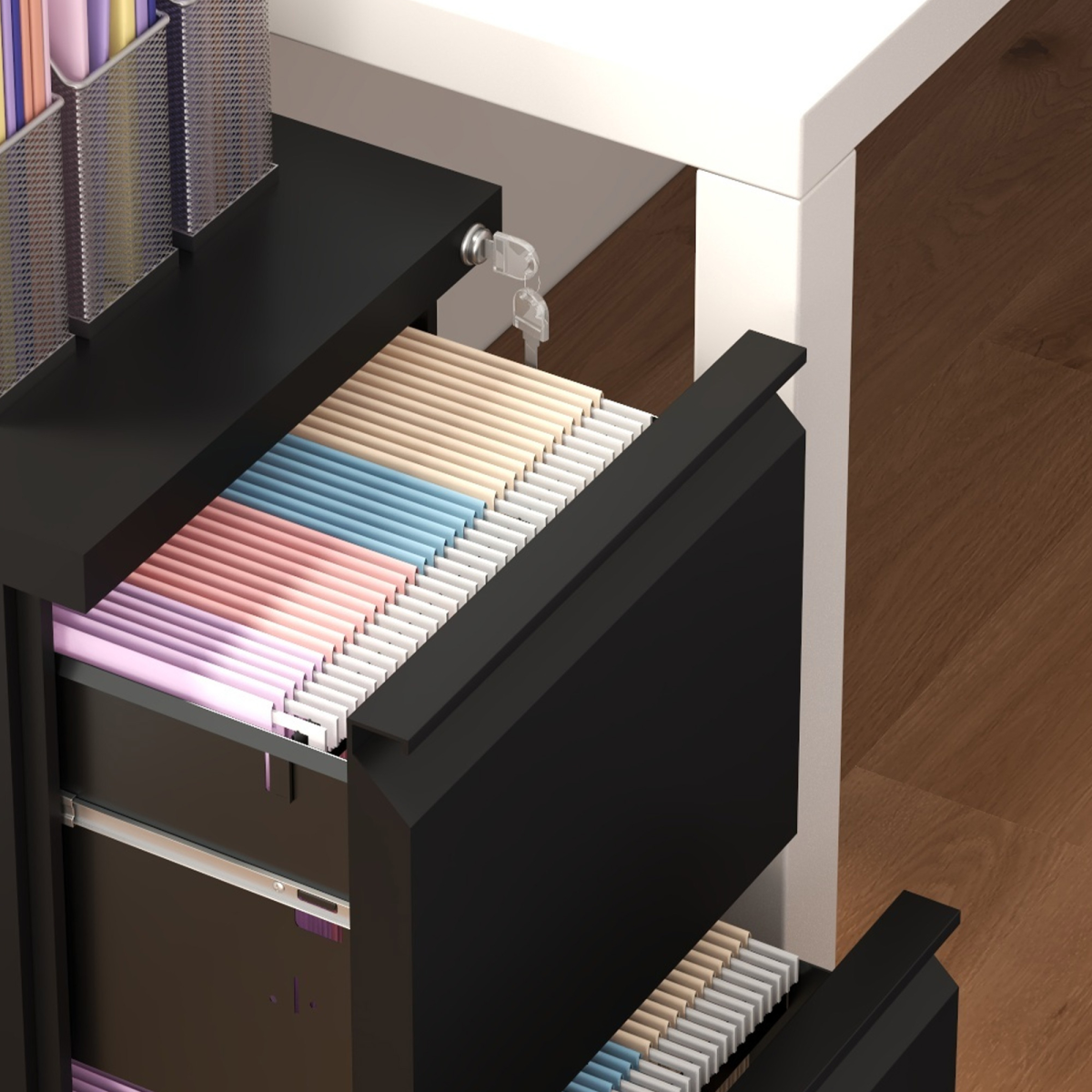 Vinsetto Steel File Cabinet 2-Drawer Lock Office