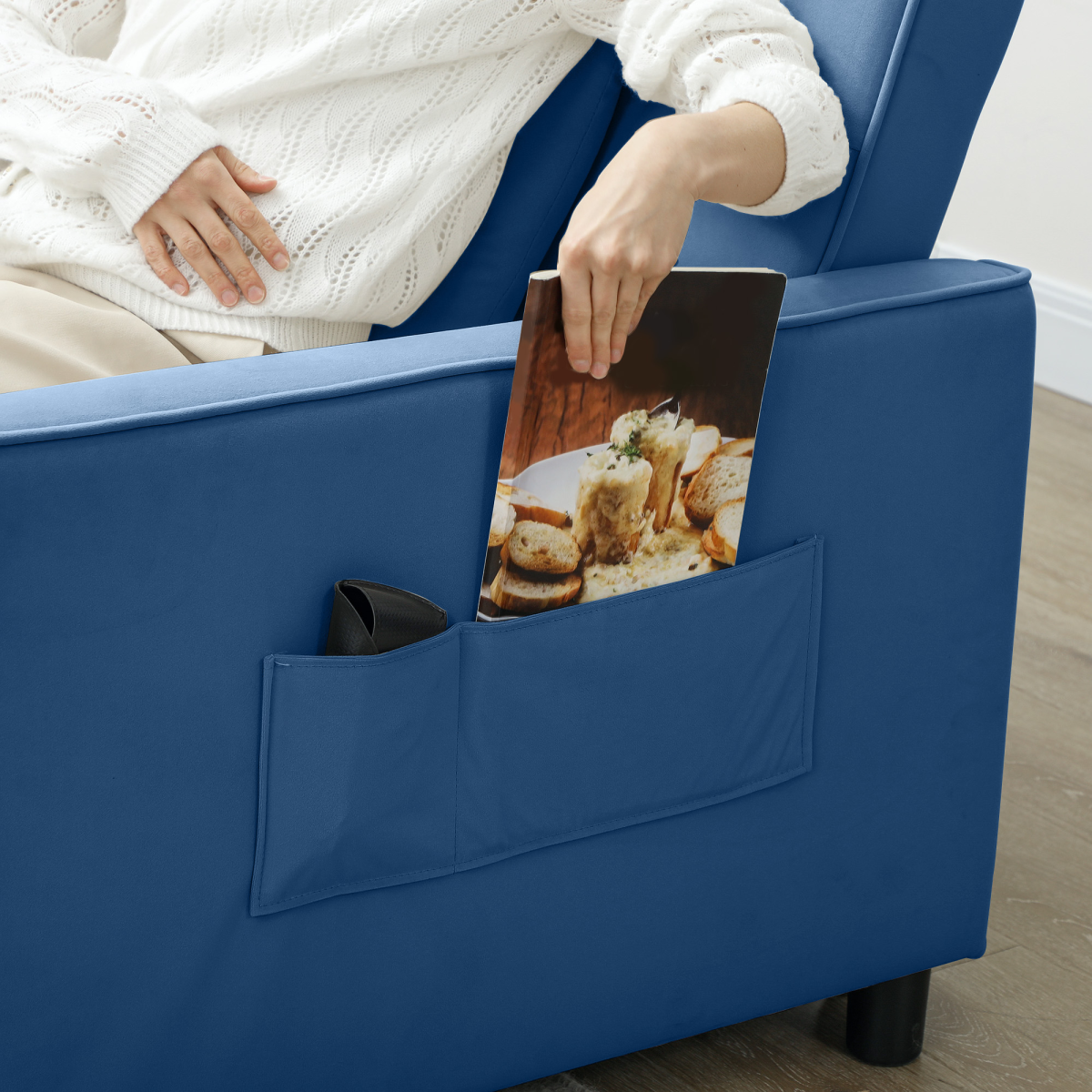 Homcom Sofa Bed L Shaped Click Clack Velvet Cushions Home - HOMCOM - Home Symphony