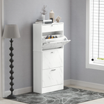 HOMCOM HOMCOM Shoe Cabinet w/ 4 Drawers Shoe Storage Organiser for 18 Pairs Black -