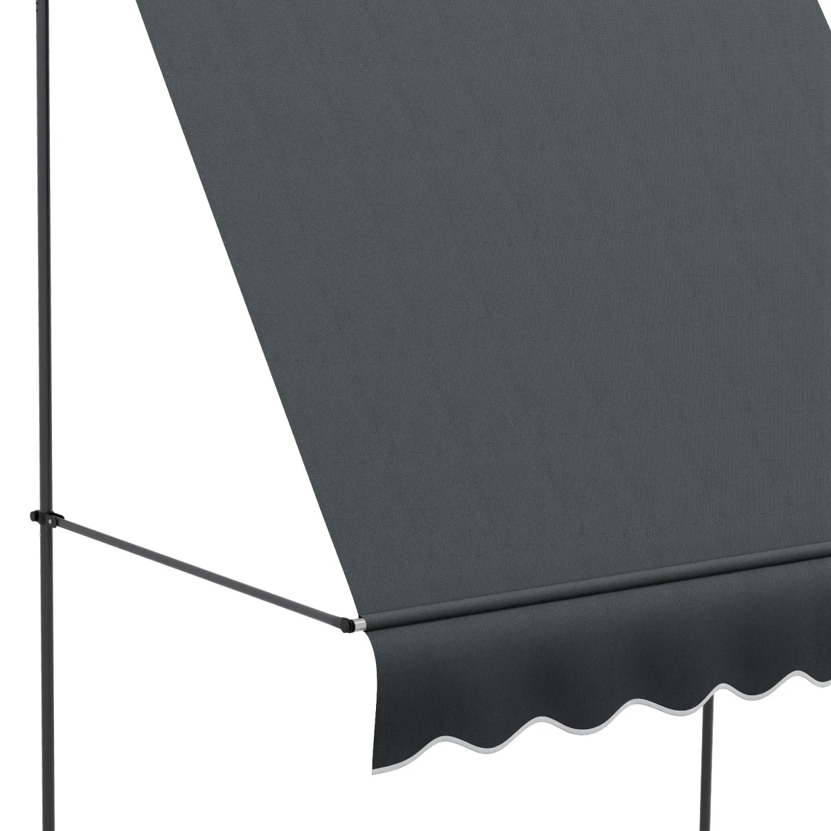 Outsunny Outsunny Freestanding Retractable Awning 2m x 1.2m Canopy Manual 0 To 90 Degrees Weatherproof Garden Shade - Cover