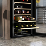 HOMCOM 24 Bottles Wine Fridge with Glass Door Digital Touch Screen Control LED Light - Wine Rack