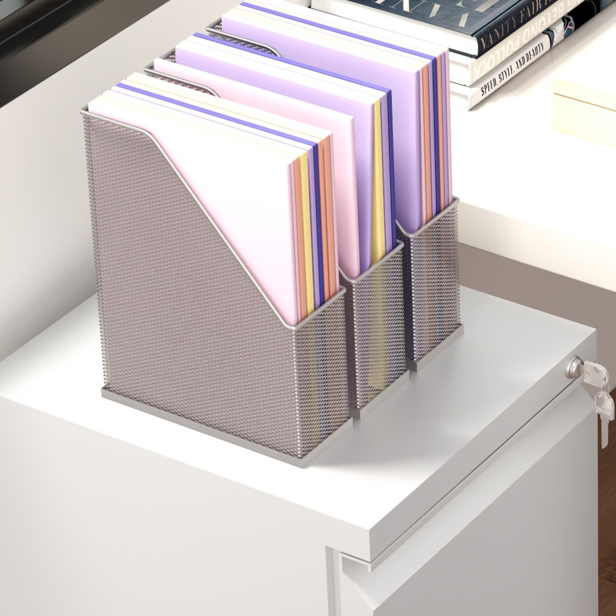 Vinsetto Steel File Cabinet Locking With Adjustable Hanging Bar For Letter A4 Legal Office Use