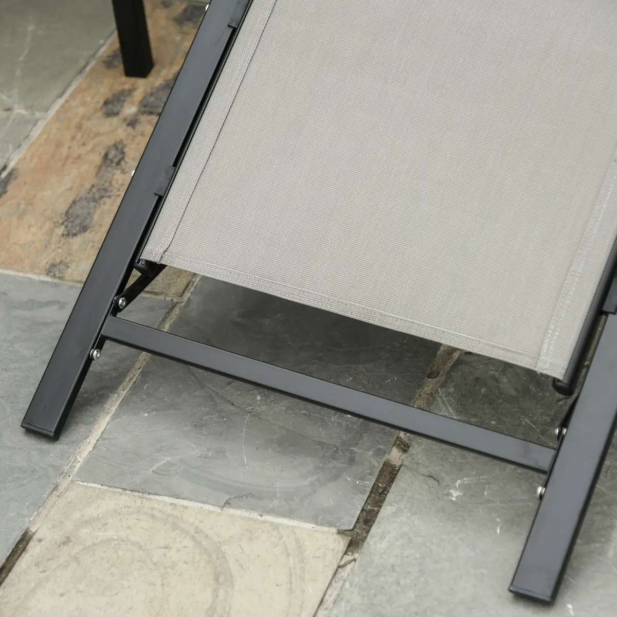 Unbranded 3 Pieces Lounge Chair Set Garden Sunbathing Chair w/ Table Grey Outsunny - Sun Lounger