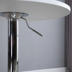 Unbranded 60cm Adjustable Height Round Bar Table w/ Swivel Top Metal Frame White - Dining Table