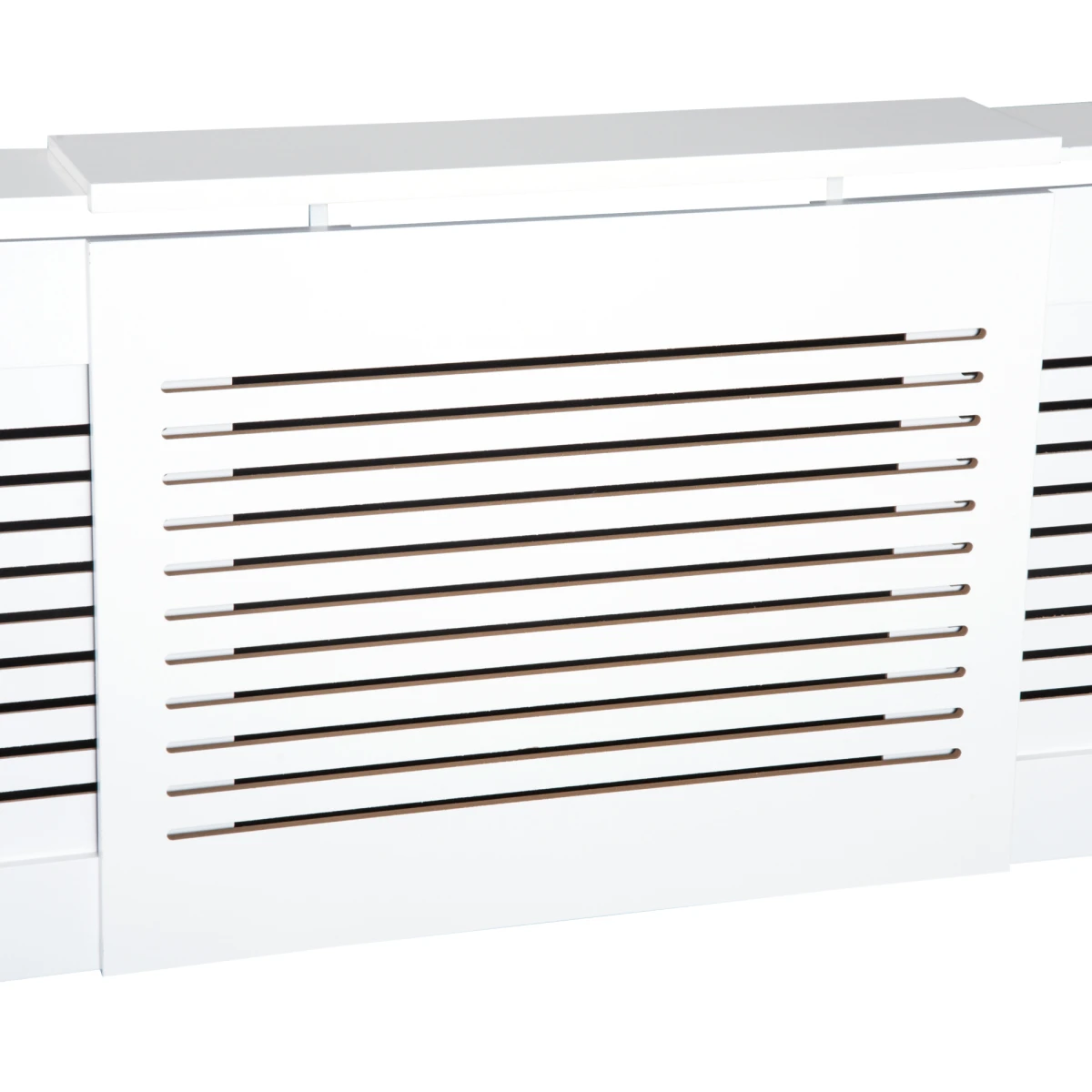 HOMCOM Prime White Radiator Cover Adjustable Slats Home - Radiator