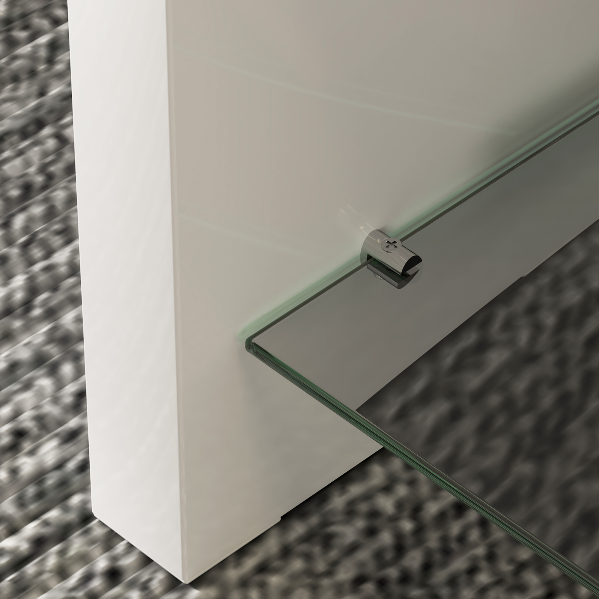 HOMCOM High Gloss Storage Coffee Table Two Tier White With Glass Shelf For Living Room