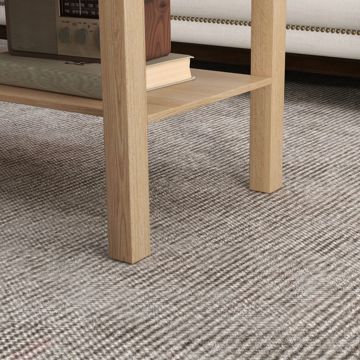 HOMCOM Coffee Table Rectangular 110 X 60 Cm With Storage And Open Shelf Natural Finish For Living Room by HOMCOM