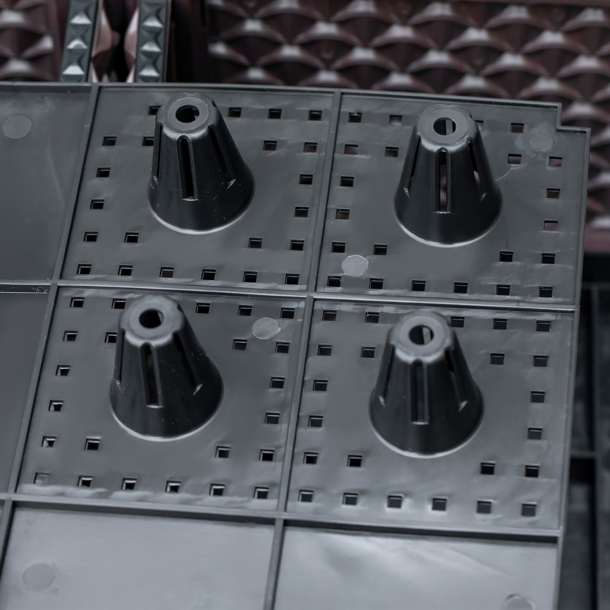 Outsunny Raised Garden Bed Set of 2 for Balcony Gardening - black modular panels with feet.