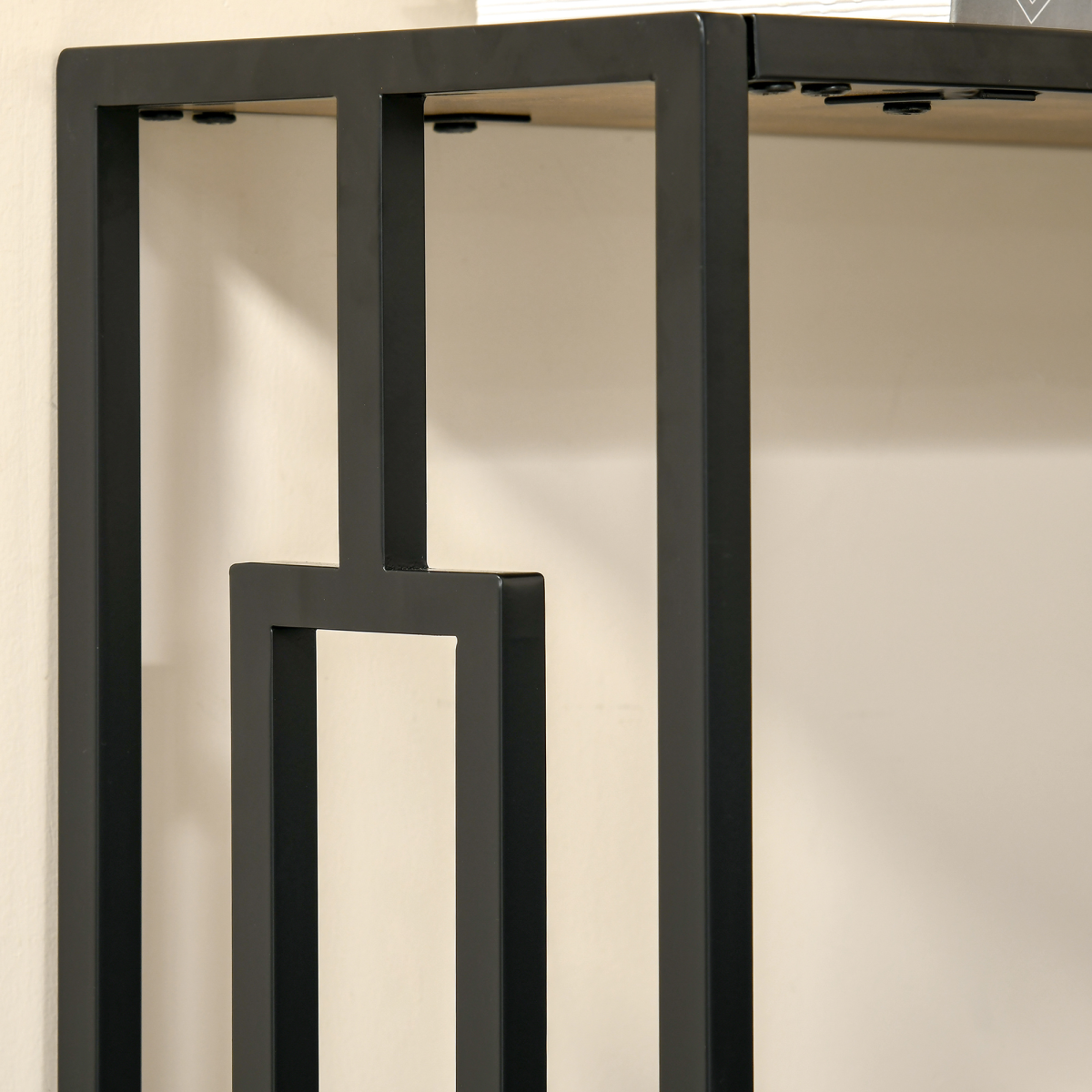 Industrial Console Desk Two Shelf Melamine Office - HOMCOM - Home Symphony