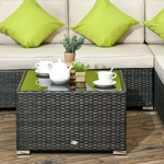 Outsunny Outsunny 8 Pieces Patio Rattan Sofa Set Garden Furniture Set for Outdoor Brown - Garden Sofa Sets