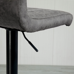 HOMCOM Premium Bar Stools Set Of 2 Adjustable Height With Footrest Grey PU Leather For Home Kitchen - Homcom - Home Symphony