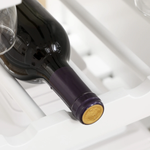 HOMCOM Kitchen Trolley Utility Cart on Wheels with Wine Rack, Drawer, Open Shelf White - Wine Rack