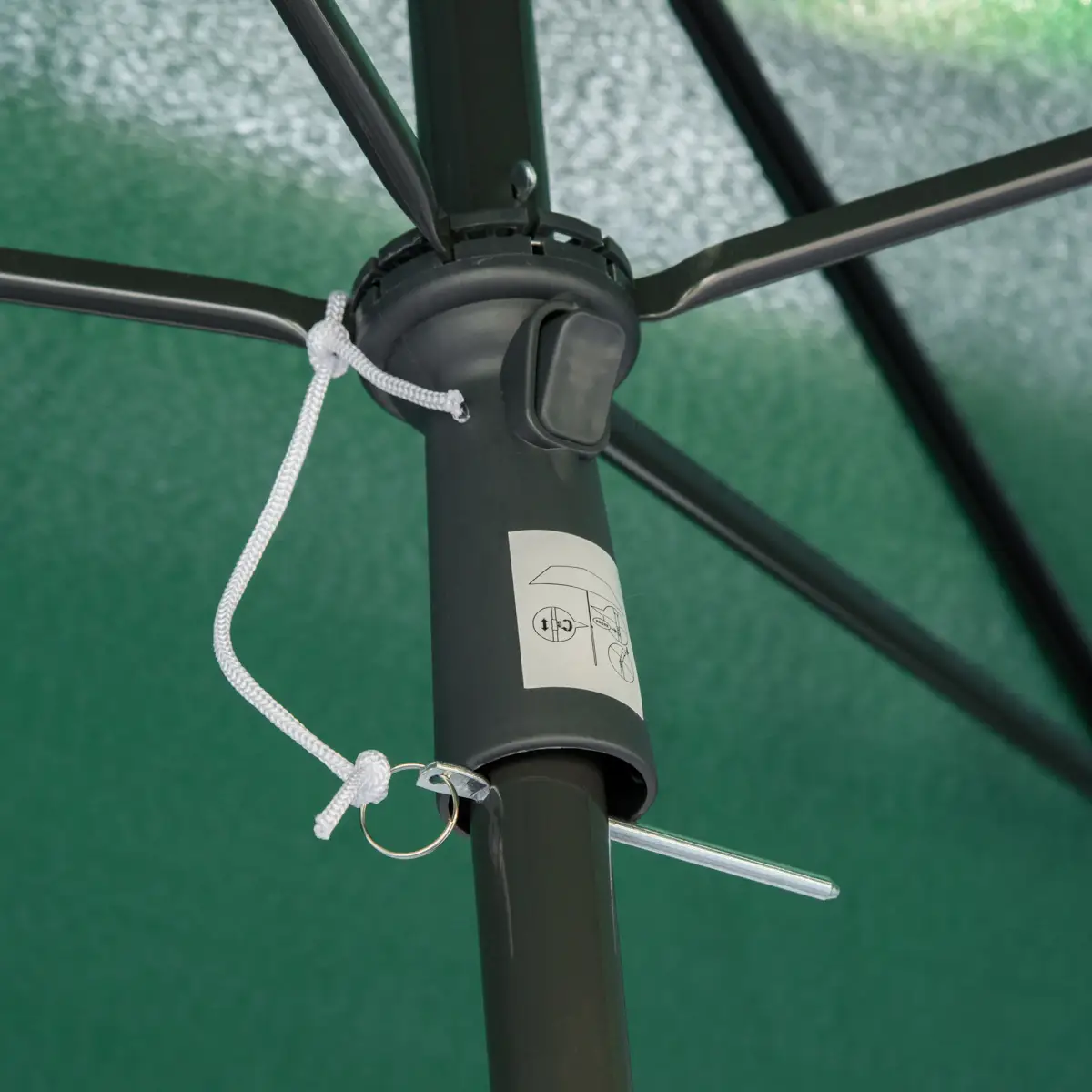 Outsunny Aluminium Sun Parasol Garden Tilting Umbrellas Patio Rectangular, 2x1.25m, Green - Parasol