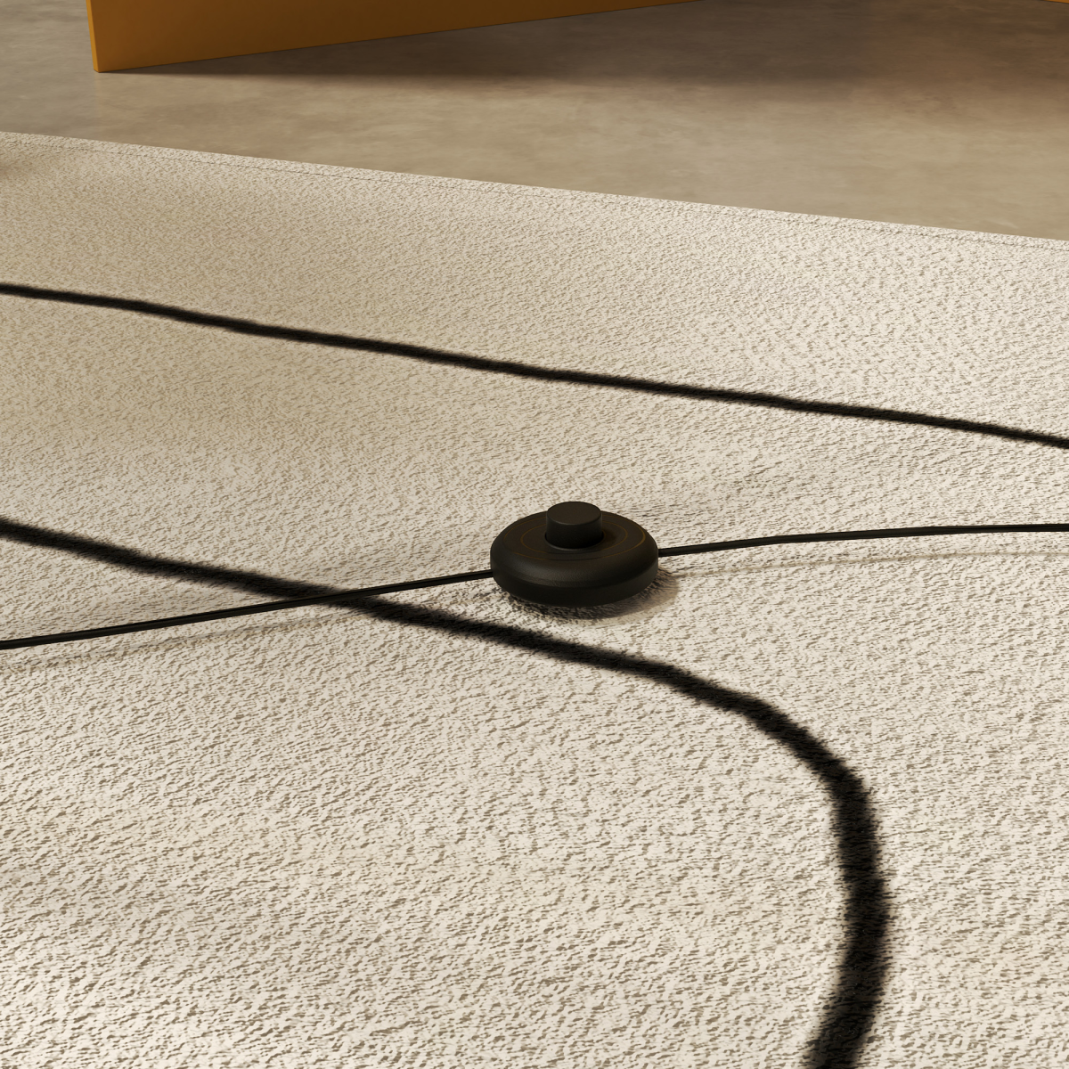 Sleek foot switch for the HOMCOM Floor Lamp with LED Strip, Standing Lamp for Living Room, Gold Tone, enhances décor.