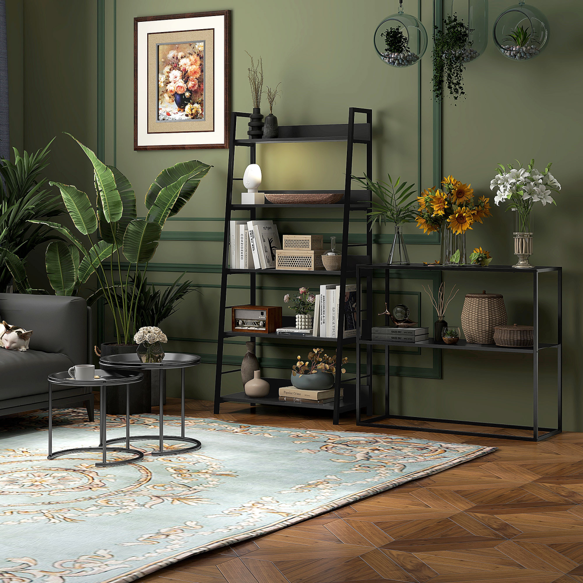 HOMCOM Nesting Tables Tray Removable Living Room - HOMCOM - Home Symphony