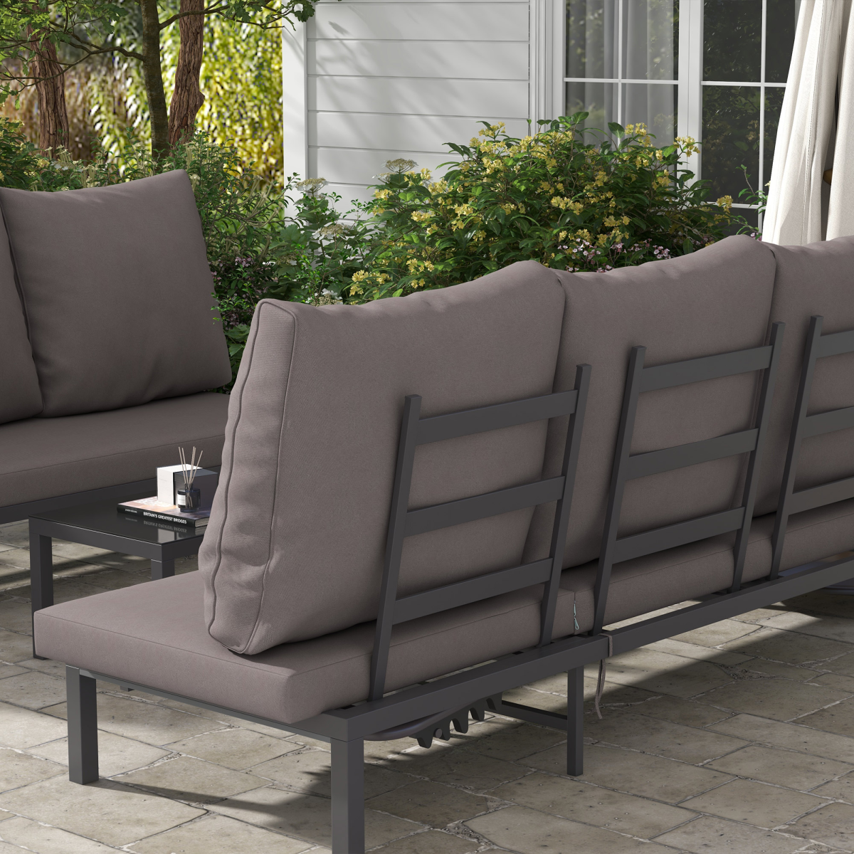 Outsunny Rattan Lounge Set 3 Piece Five Position Garden - Outsunny - Home Symphony