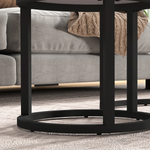 HOMCOM Glass Nest Tables Large Small Stackable by HOMCOM