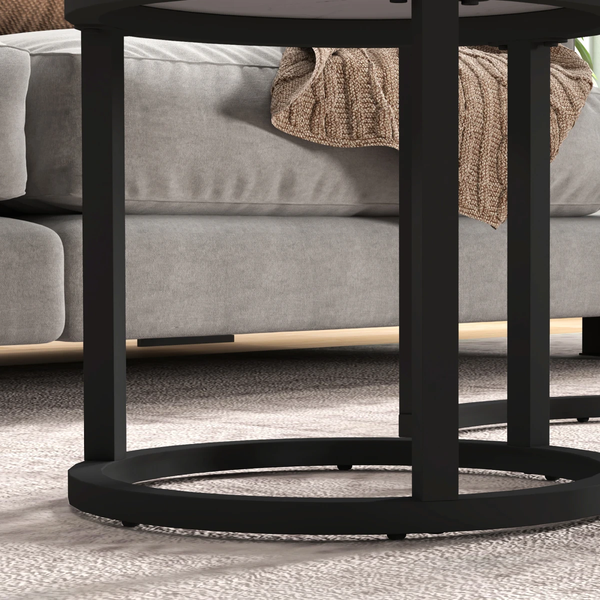 HOMCOM Glass Nest Tables Large Small Stackable by HOMCOM
