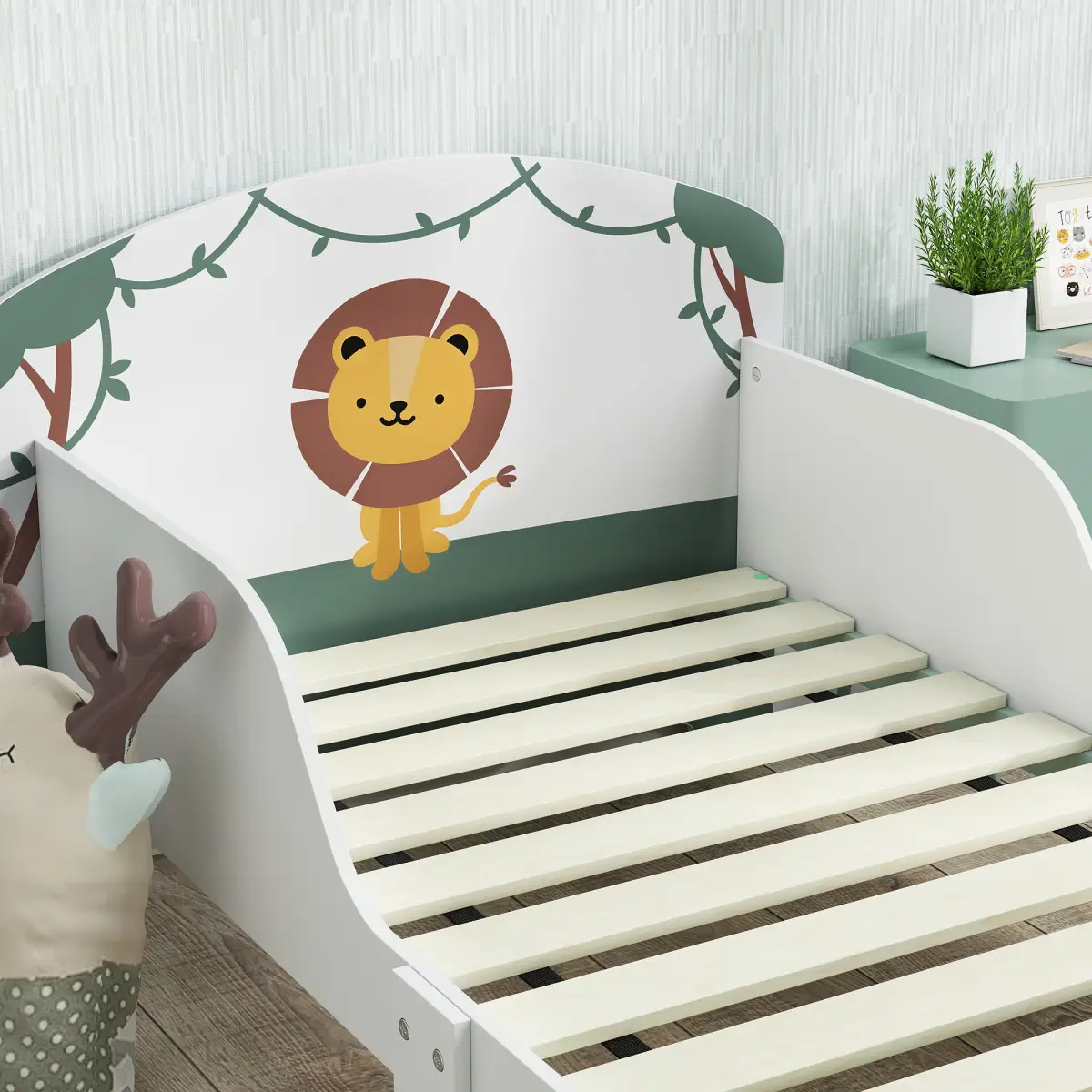 AIYAPLAY AIYAPLAY Toddler Bed, Lion-Themed Kids Bed Frame with Storage - Bed Frames
