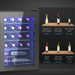 HOMCOM Freestanding Wine Cooler Fridge with Glass Door, 20 Bottle, LED Light - Wine Rack