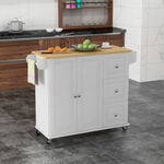 HOMCOM Kitchen Island Cart On Wheels Drop Leaf White Home by HOMCOM