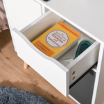 Unbranded Scandi White Floor Cabinet Compact With Drawer And Three-Section Storage For Bedroom And Living Room - Chest of Drawers