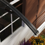 Outsunny Curved Polycarbonate Porch Canopy Awning Universal Fit UV Protection Front Door Brown by Outsunny