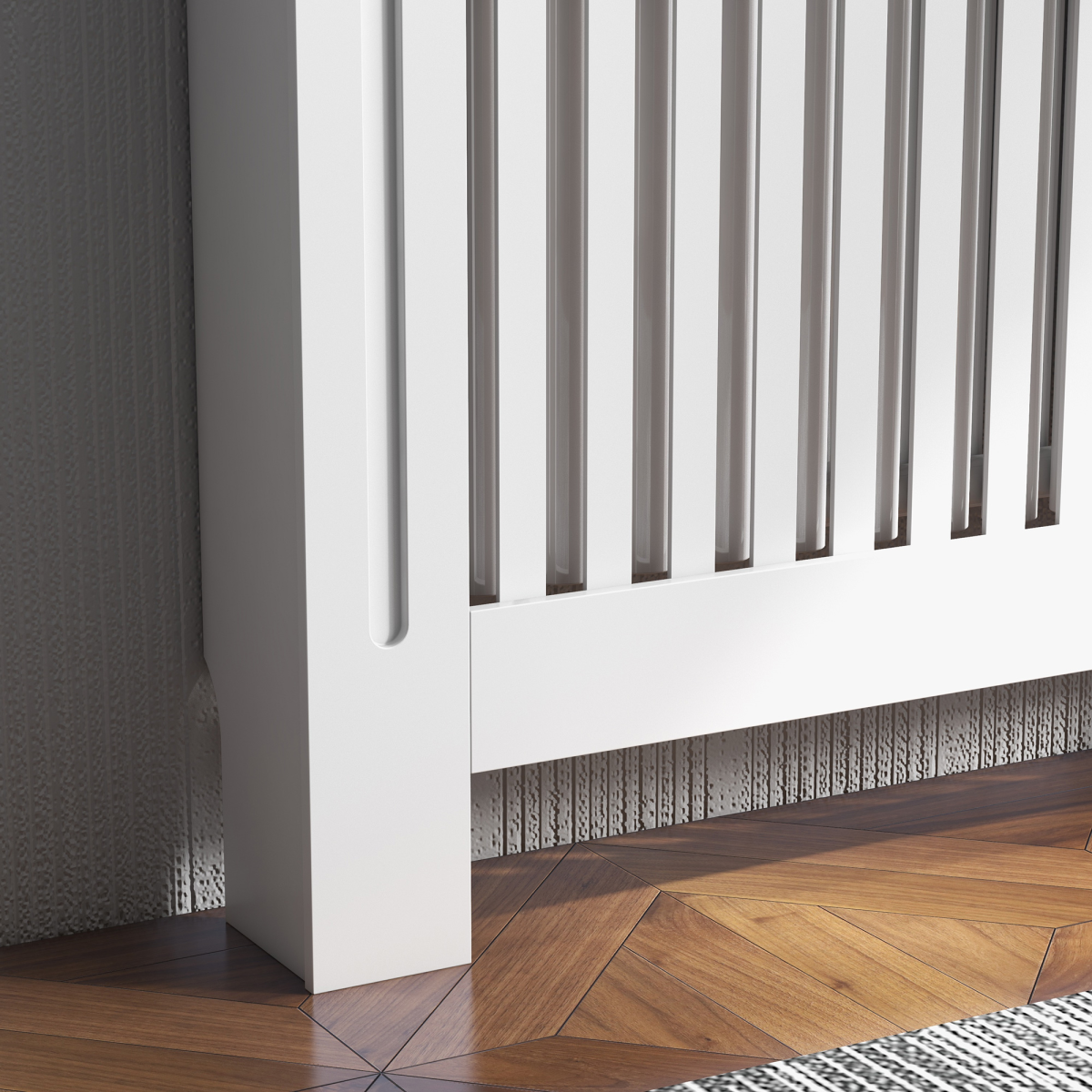 HOMCOM Radiator Cover 112x19x81cm Slatted Home