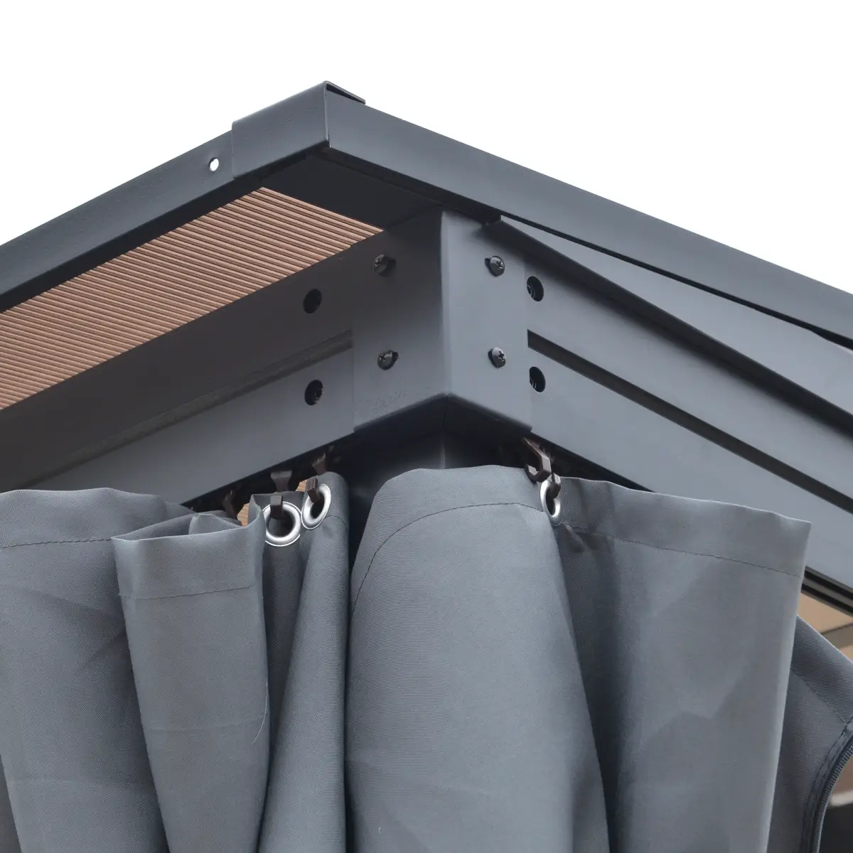 Outsunny Outdoor Hardtop Pergola Party Tent Garden Waterproof , 4 x 3m, Grey - Gazebos