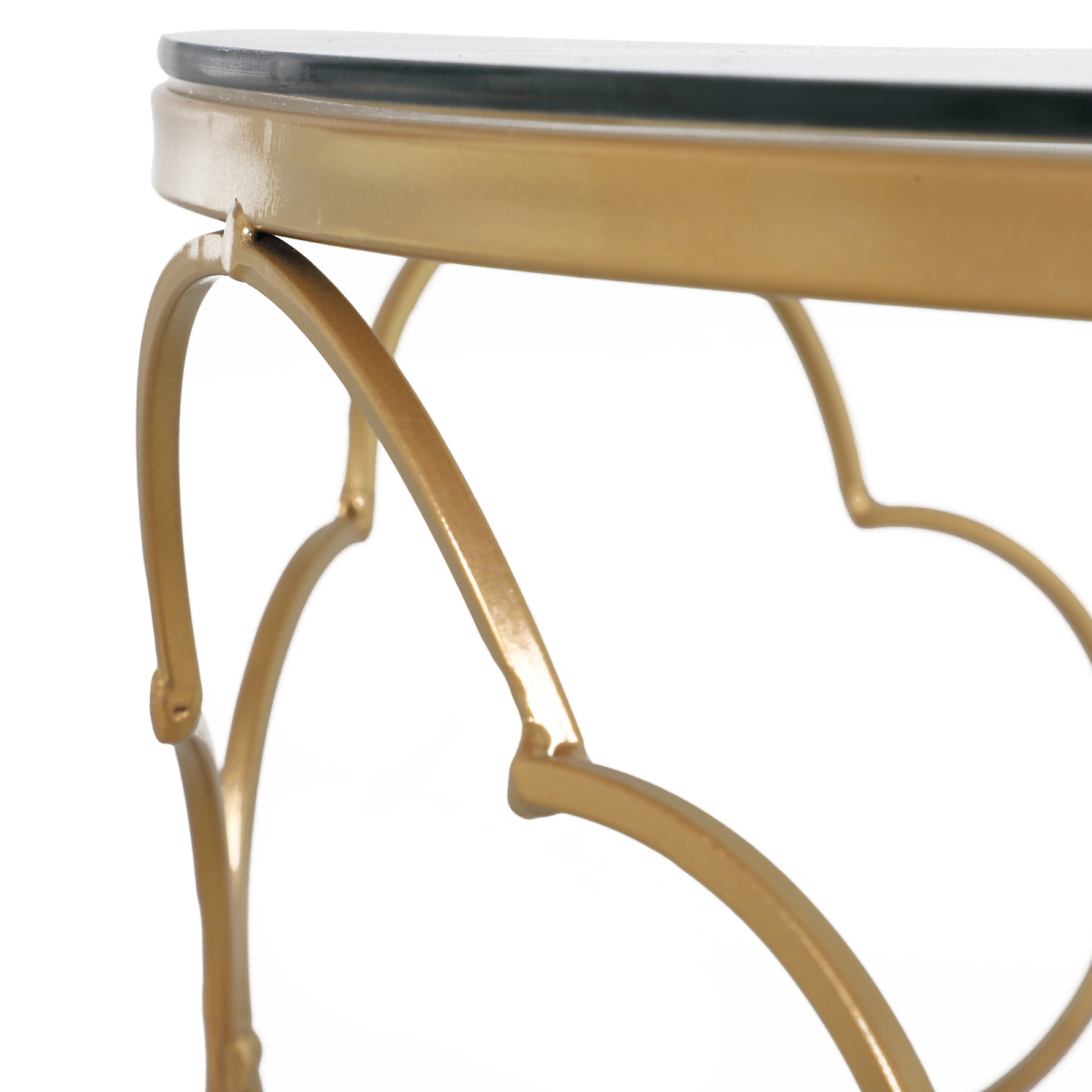 HOMCOM Nesting Tables Two Piece Glass Top Gold Tone For Modern Living Room Decor - HOMCOM - Home Symphony