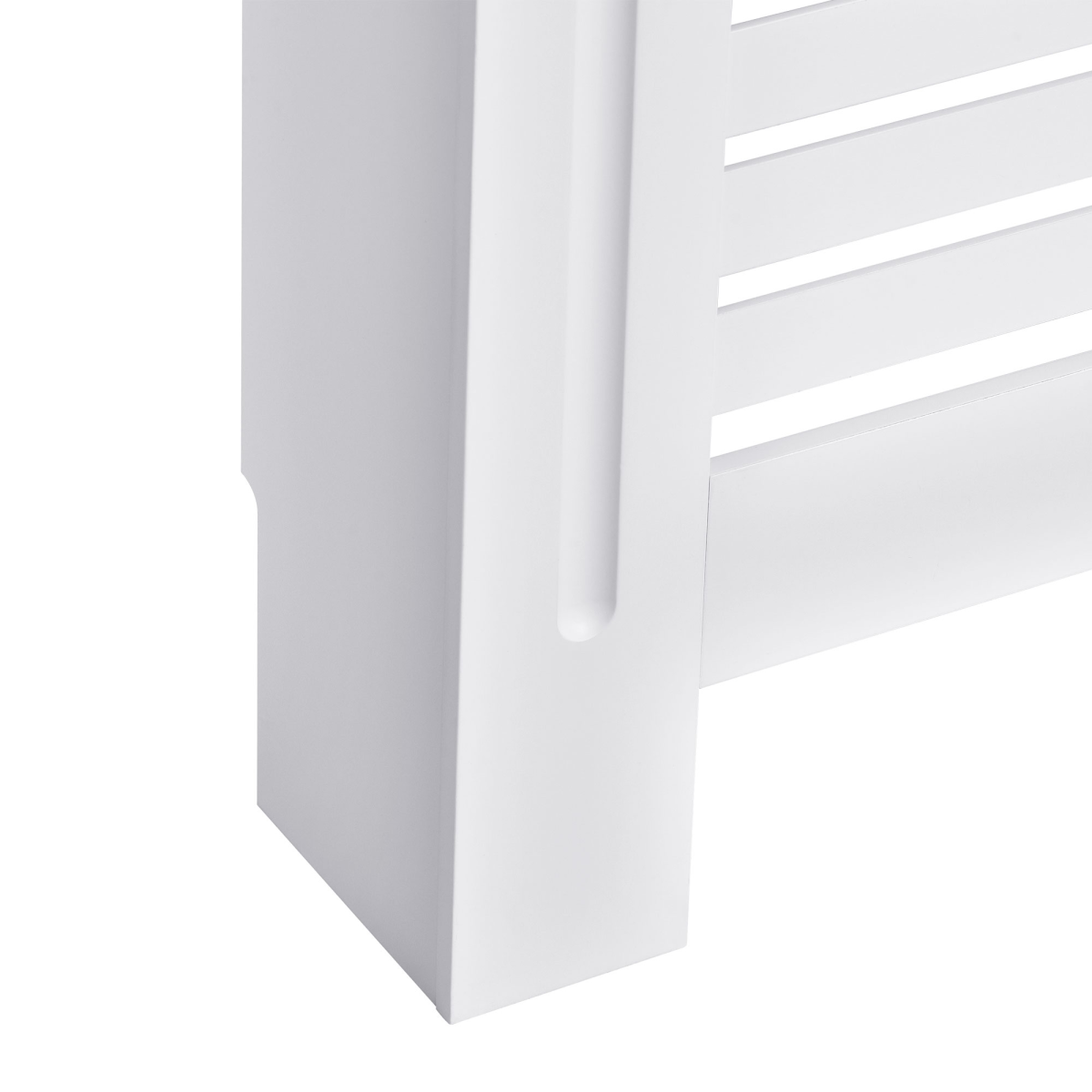 White MDF Radiator Cover 152cm Slatted Safe Home