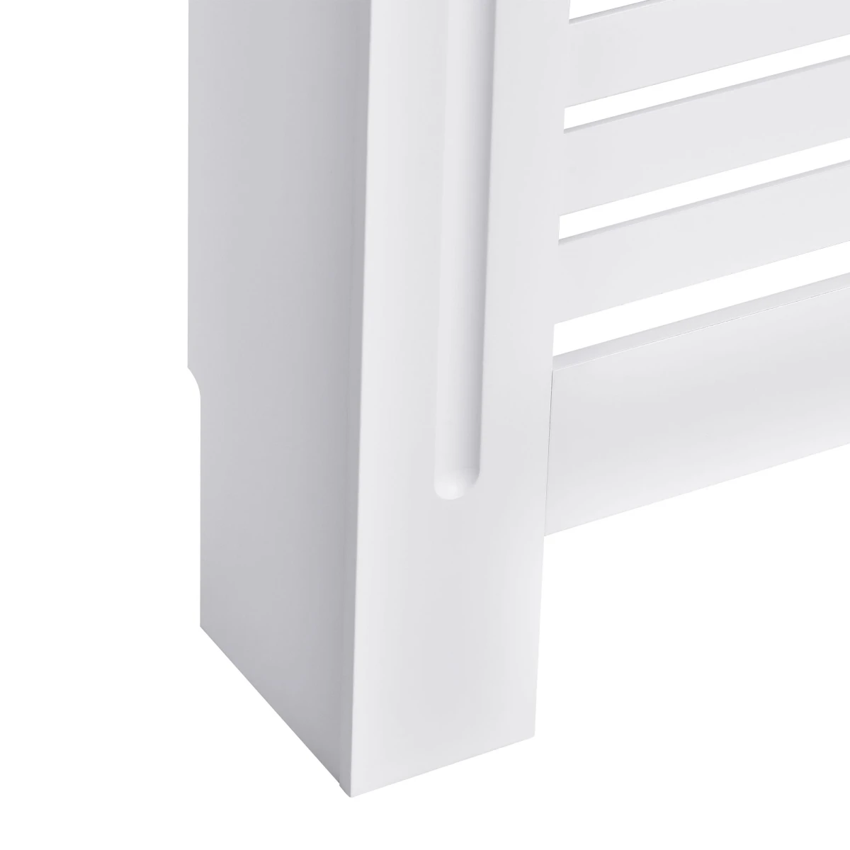 White MDF Radiator Cover 152cm Slatted Safe Home by HOMCOM