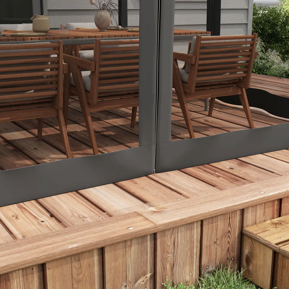 Outsunny Outsunny 3 x 3 m Pergola with Retractable Roof and Netting, Dark Grey - Gazebos
