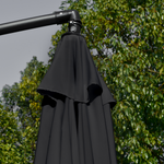 Outsunny 2.7m Garden Cantilever Banana Parasol Sun Shade w/ Crank, Black - Parasol