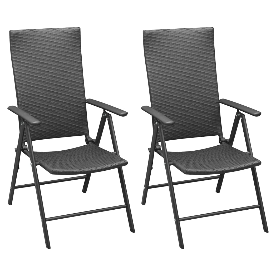 VidaXL Garden Dining Set 3Pc Black Brown Weatherproof Patio - vidaXL - Home Symphony