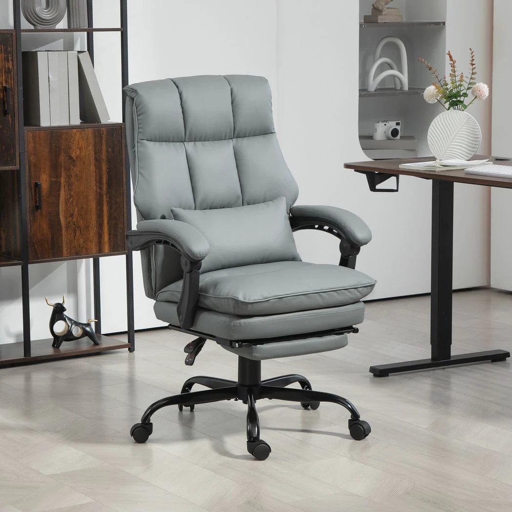 HOMCOM HOMCOM Executive Office Chair, PU Leather Desk Chair with Armrests -