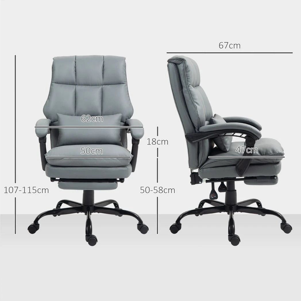 HOMCOM HOMCOM Executive Office Chair, PU Leather Desk Chair with Armrests -