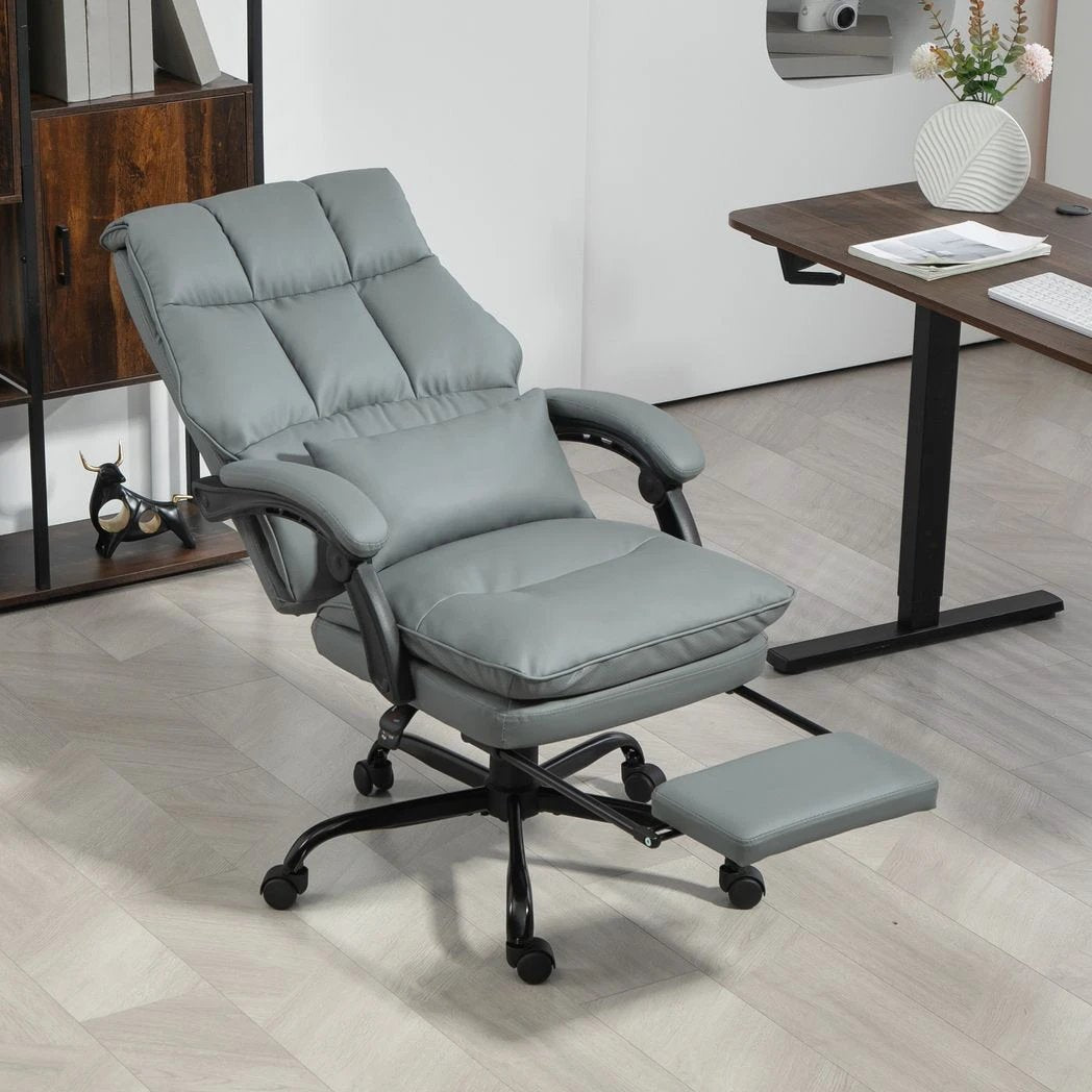 HOMCOM Executive Office Chair, PU Leather Desk Chair with Armrests by HOMCOM