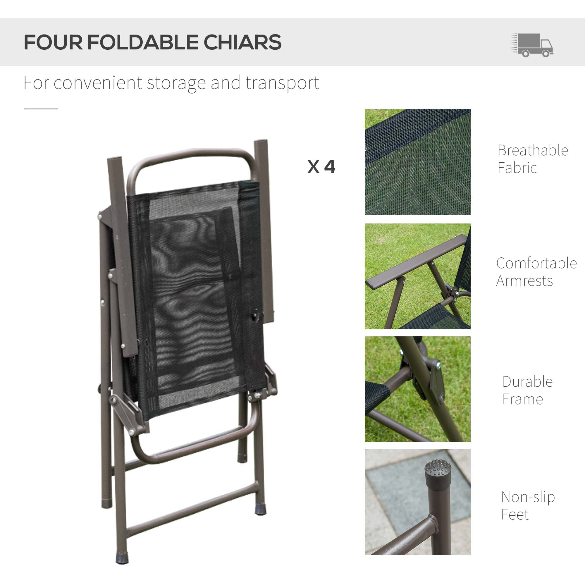 6 Pcs Bistro Set, Texteline-Black - Home Symphony