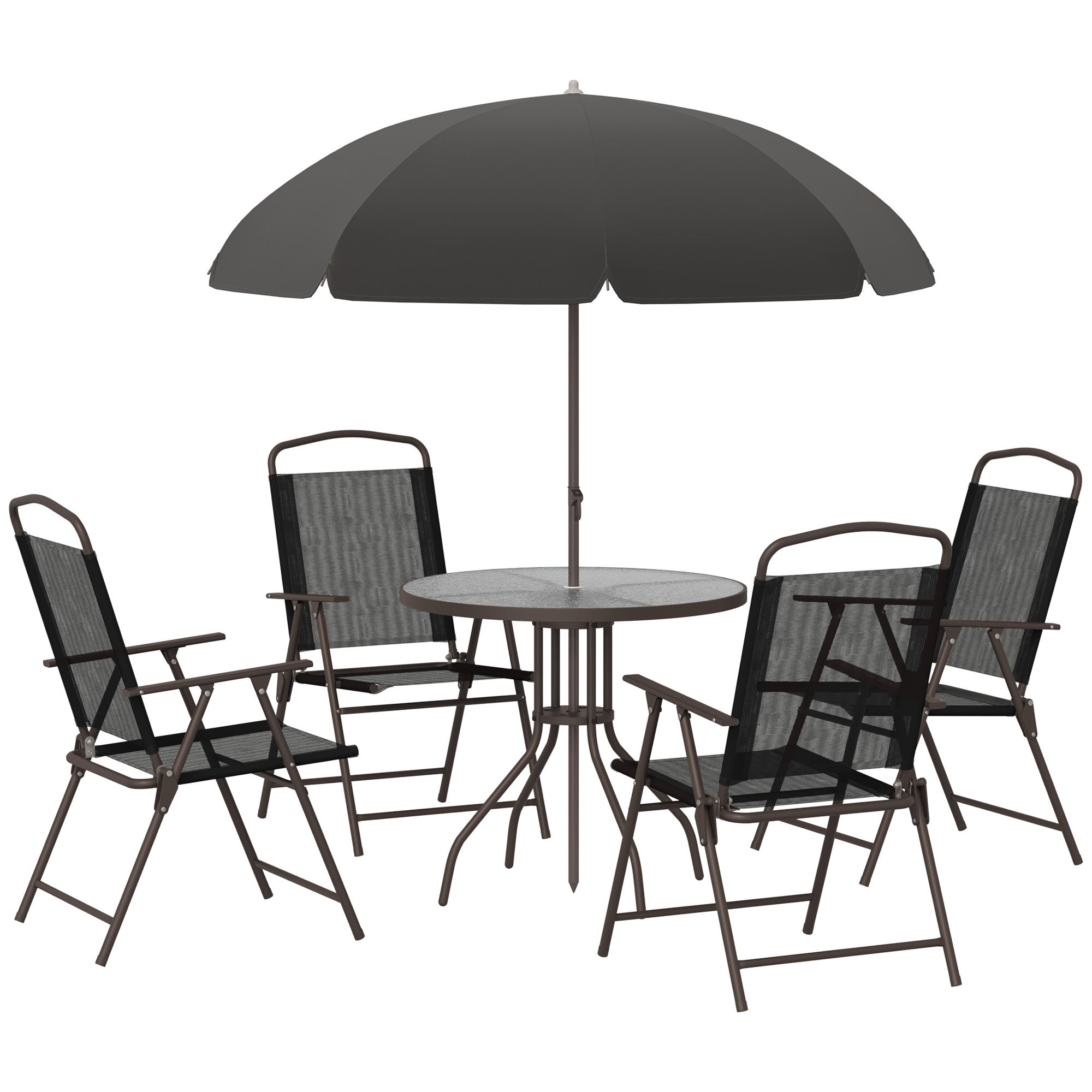 6 Pcs Bistro Set, Texteline-Black - Home Symphony